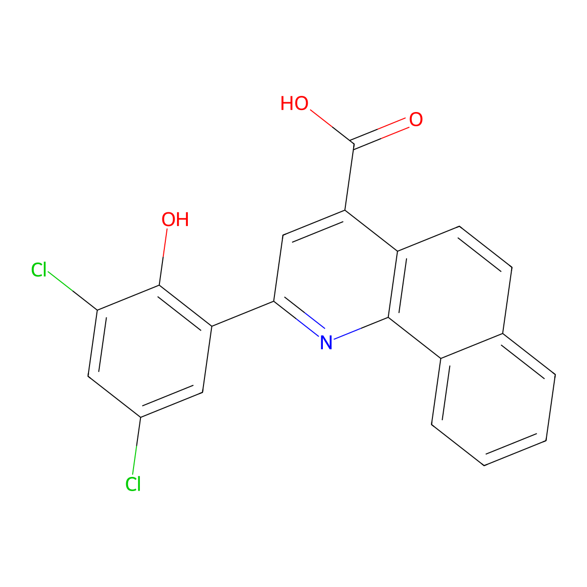 2-(3,5-Dichloro-2-hydroxyphenyl)-benzo[h]quinoline-4-carboxylic Acid molecular structure, CAS 282715-94-0