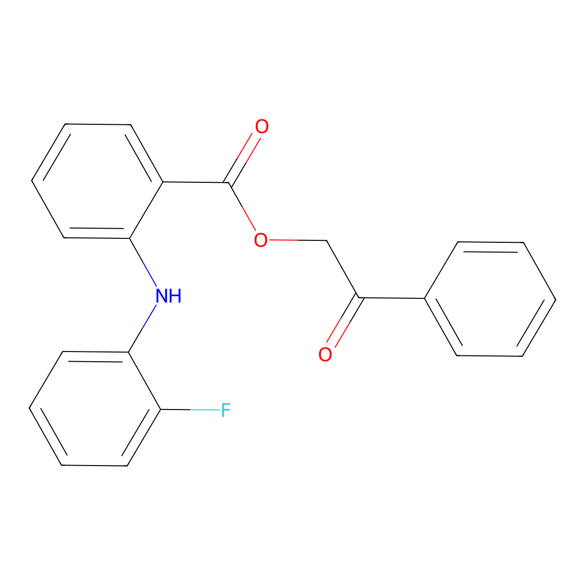 2-Oxo-2-phenylethyl 2-[(2-fluorophenyl)amino]benzoate molecular structure, CAS 282719-31-7