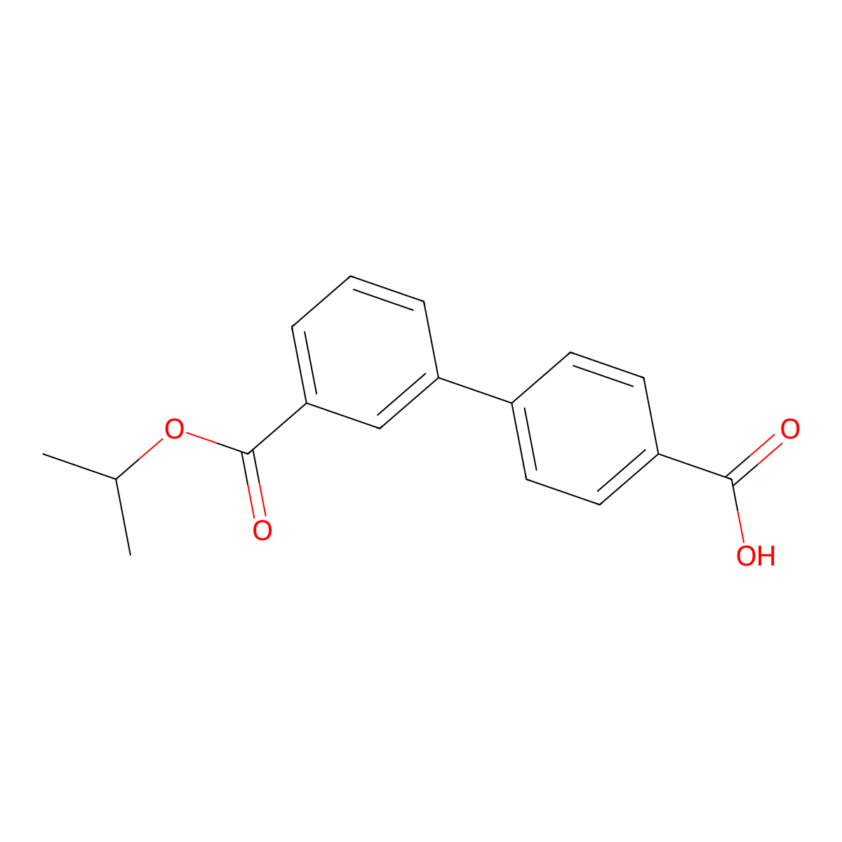 Biphenyl-3,4'-dicarboxylic acid 3-isopropyl ester molecular structure, CAS 282727-24-6
