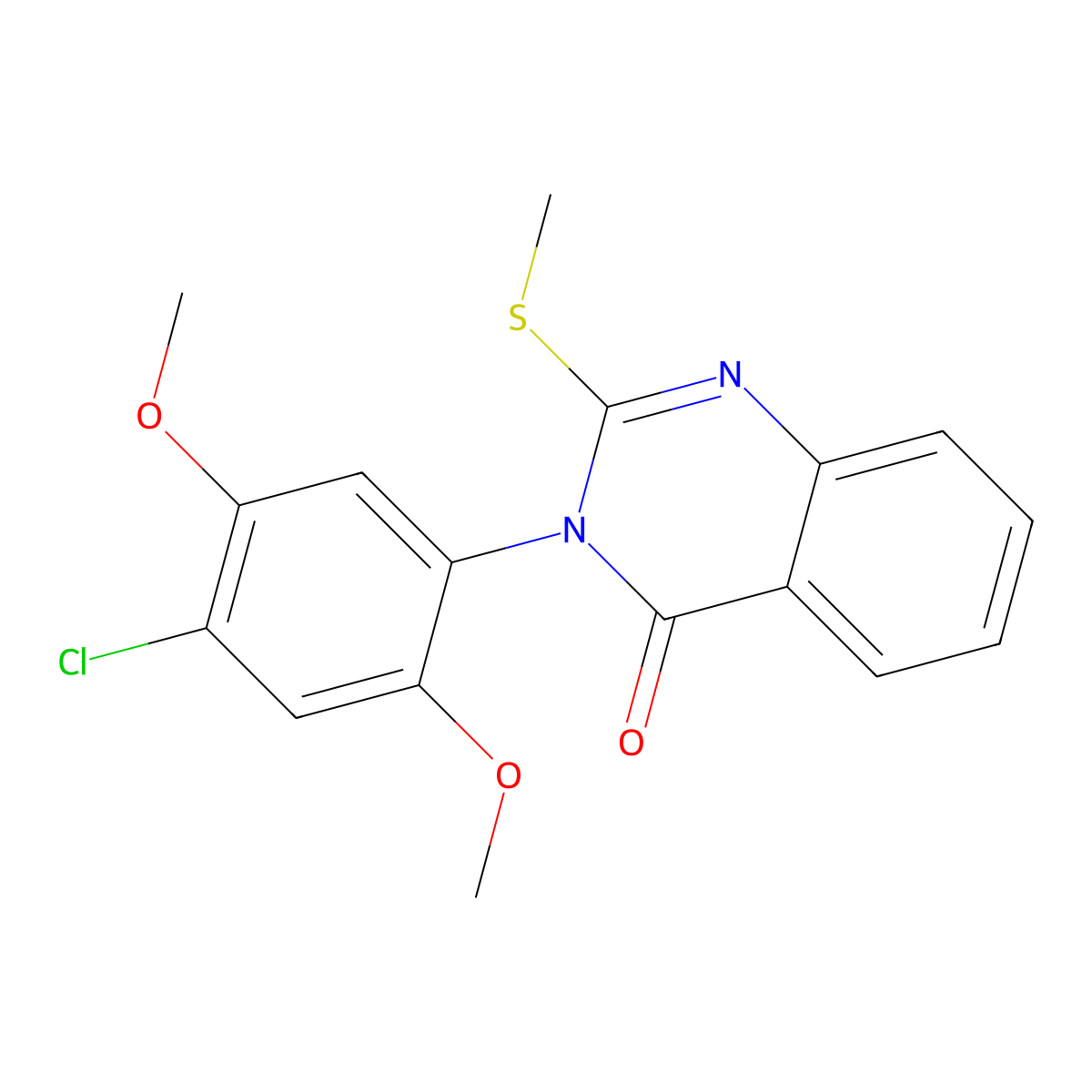 3-(4-Chloro-2,5-dimethoxyphenyl)-2-(methylsulfanyl)-3,4-dihydroquinazolin-4-one molecular structure, CAS 282729-72-0