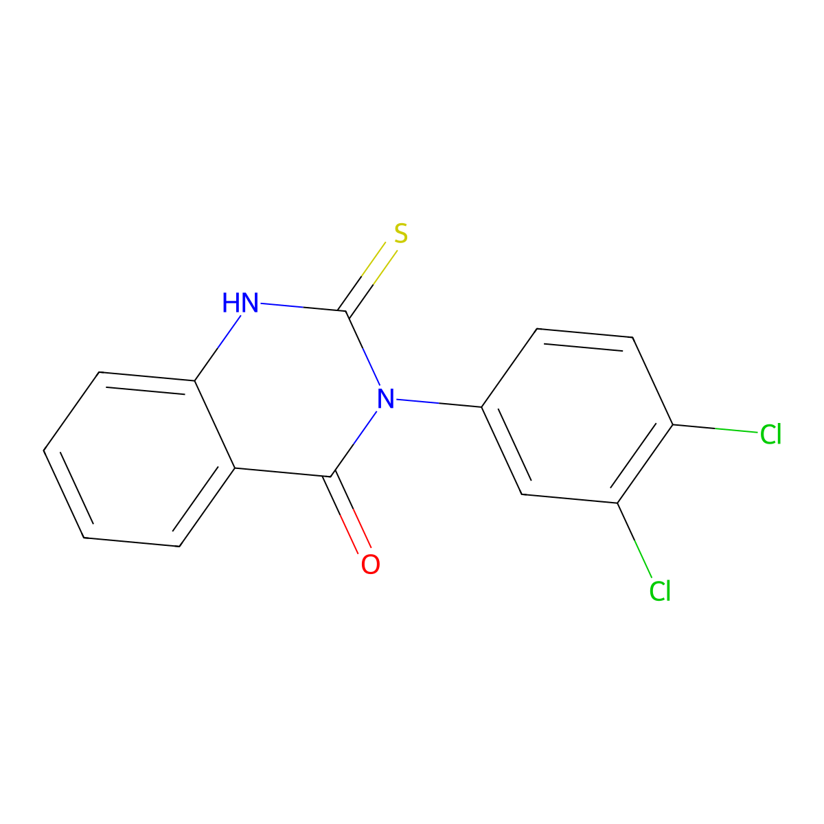 3-(3,4-Dichlorophenyl)-2-sulfanyl-3,4-dihydroquinazolin-4-one molecular structure, CAS 282729-77-5