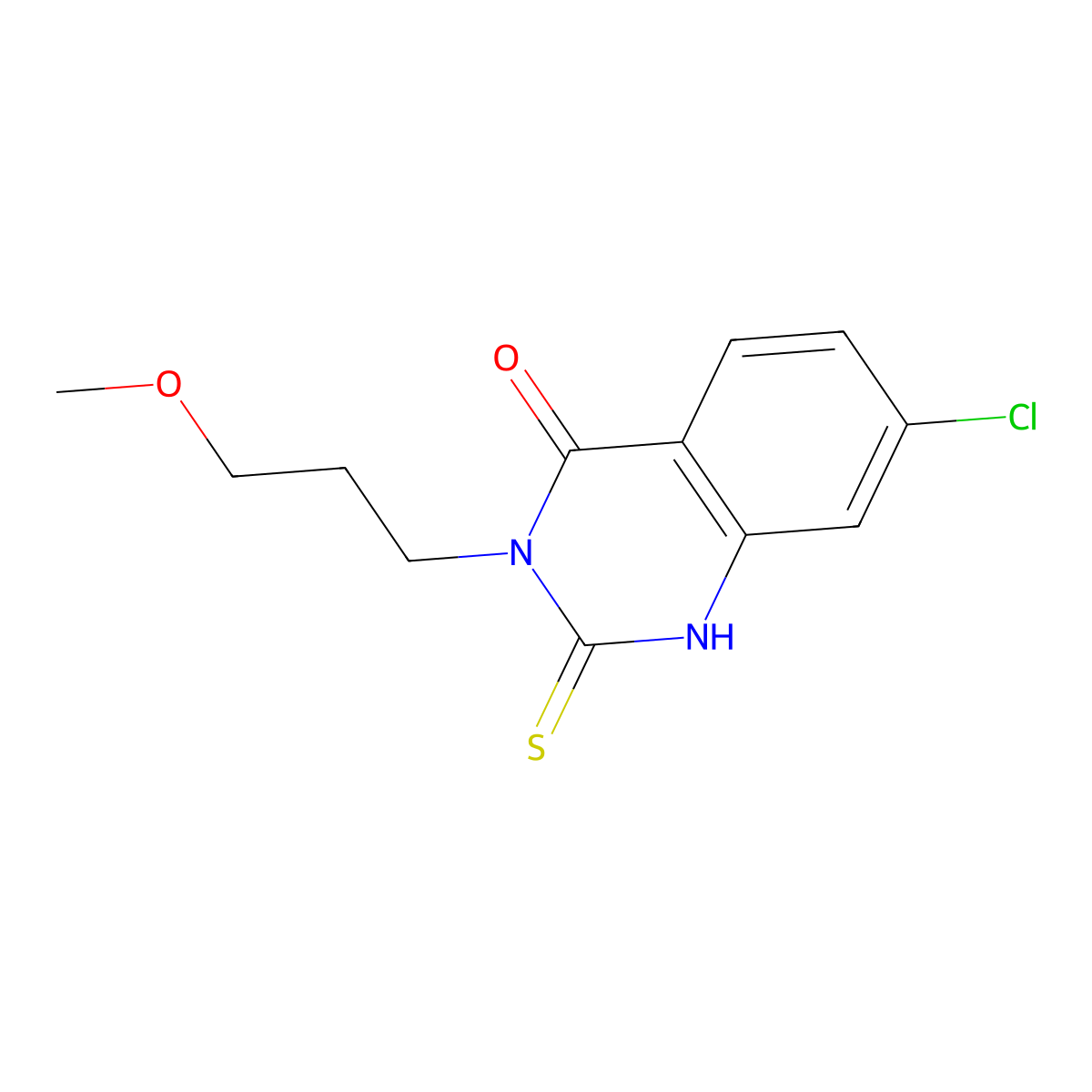 7-Chloro-3-(3-methoxypropyl)-2-sulfanyl-3,4-dihydroquinazolin-4-one molecular structure, CAS 282729-79-7