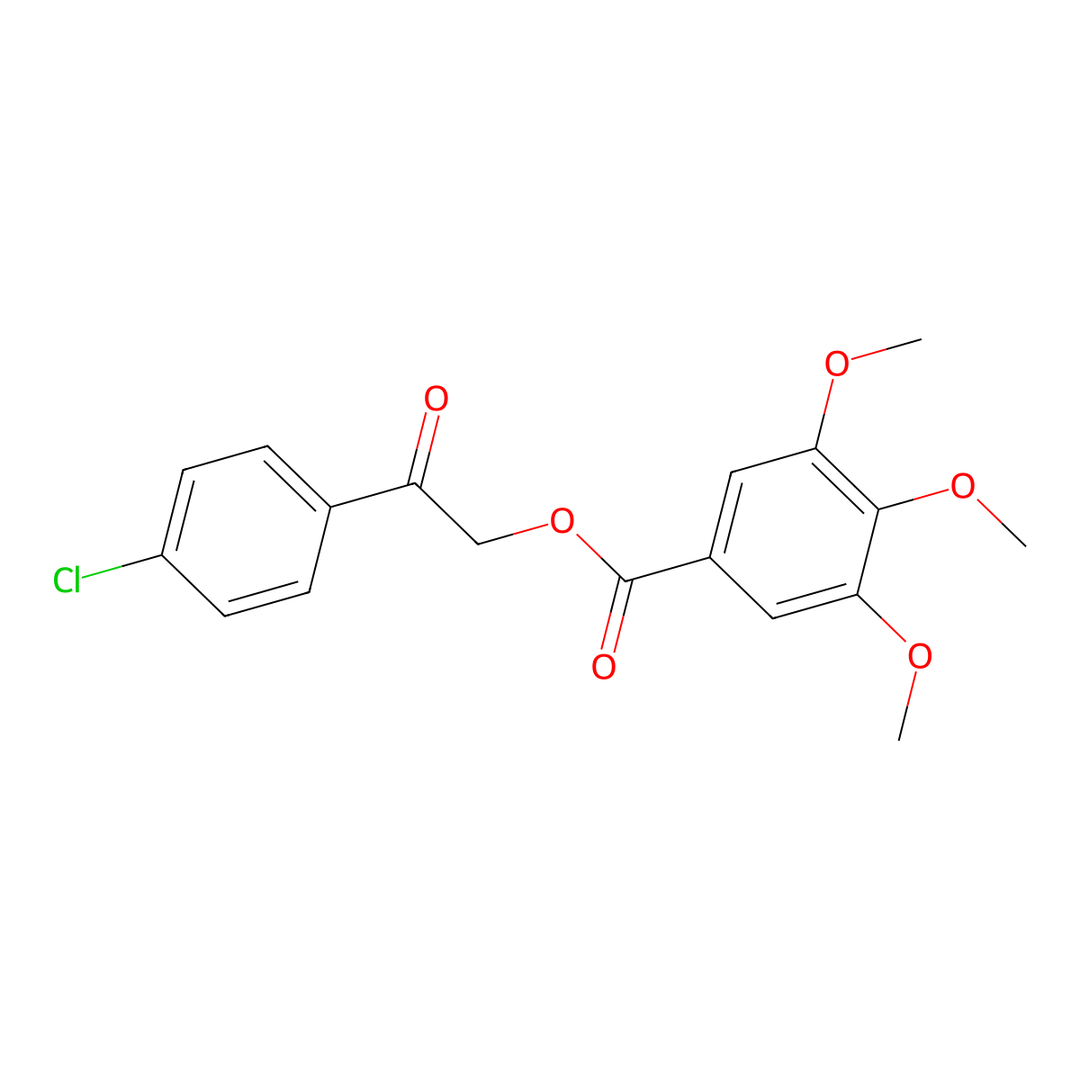 2-(4-Chlorophenyl)-2-oxoethyl 3,4,5-trimethoxybenzoate molecular structure, CAS 282730-77-2
