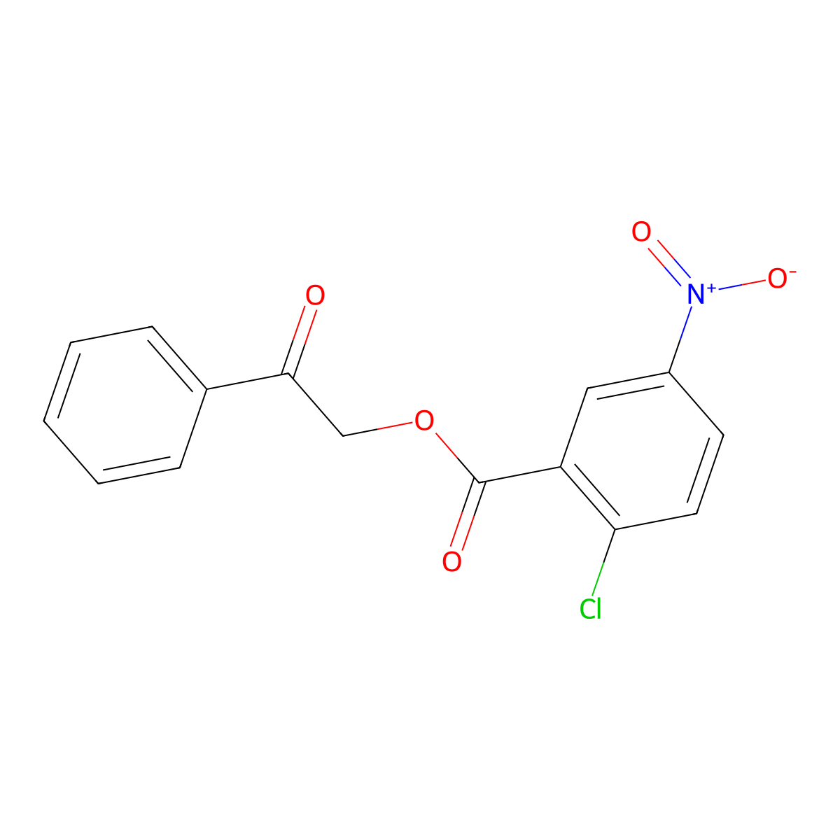 Phenacyl 2-chloro-5-nitrobenzoate molecular structure, CAS 282730-80-7