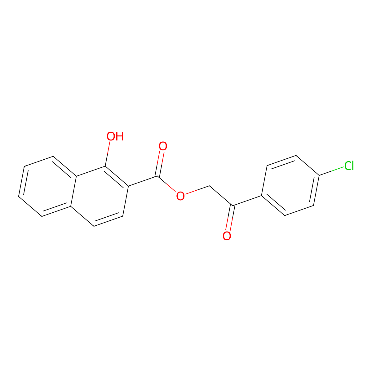 2-(4-Chlorophenyl)-2-oxoethyl 1-hydroxy-2-naphthoate molecular structure, CAS 282730-81-8