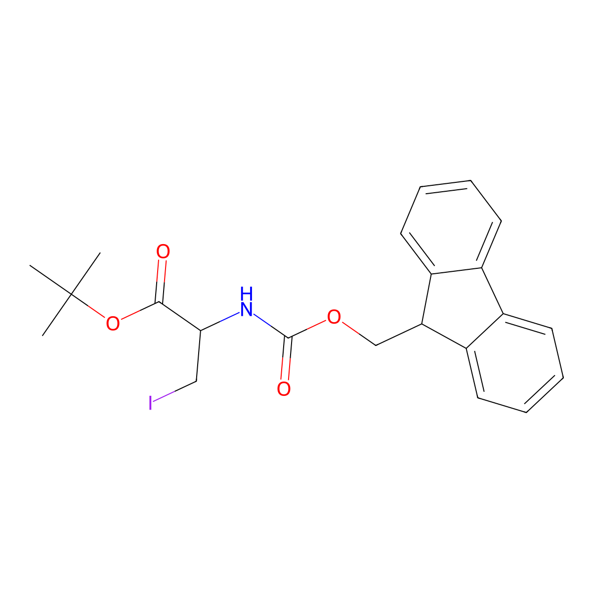 N-Fmoc-3-iodo-L-alanine tert-butyl ester molecular structure, CAS 282734-33-2