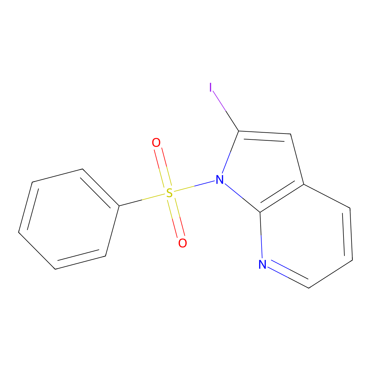 1-(Benzenesulfonyl)-2-iodo-1H-pyrrolo[2,3-b]pyridine molecular structure, CAS 282734-63-8