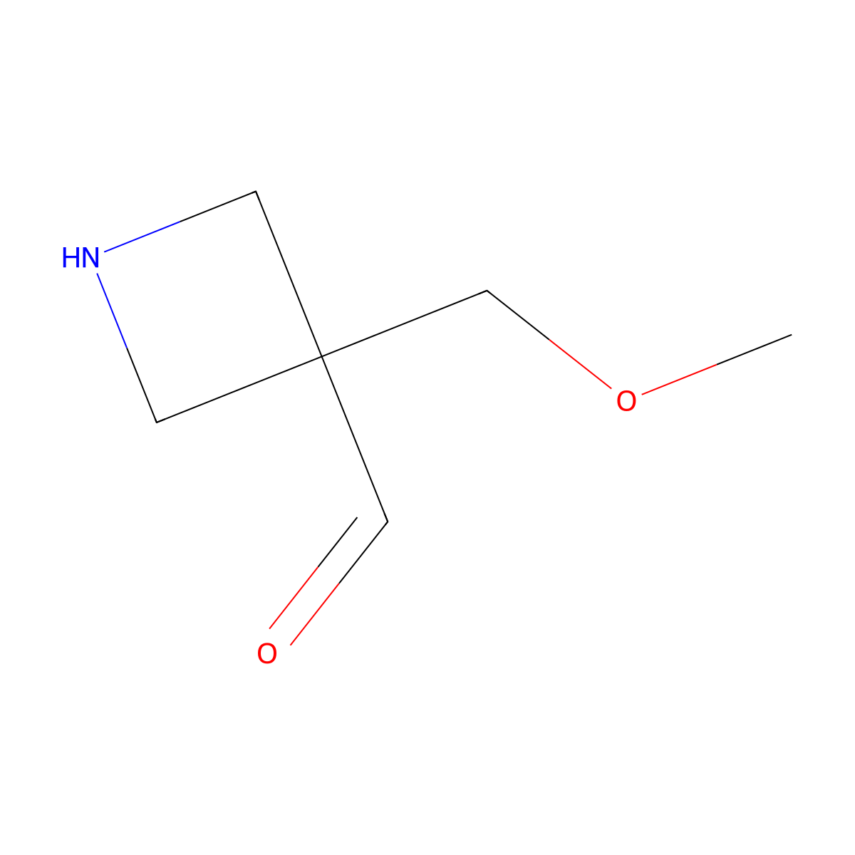 3-(Methoxymethyl)azetidine-3-carbaldehyde molecular structure, CAS 2827378-68-5
