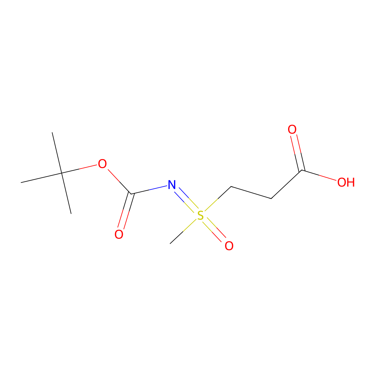 3-(N-Boc-S-methylsulfonimidoyl)propanoic Acid molecular structure, CAS 2827562-96-7