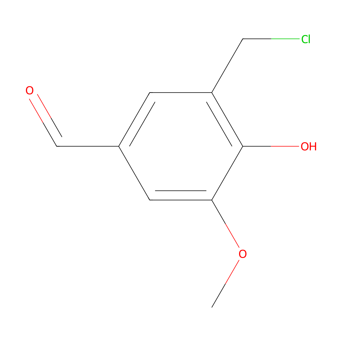 3-(Chloromethyl)-4-hydroxy-5-methoxybenzaldehyde molecular structure, CAS 28276-04-2