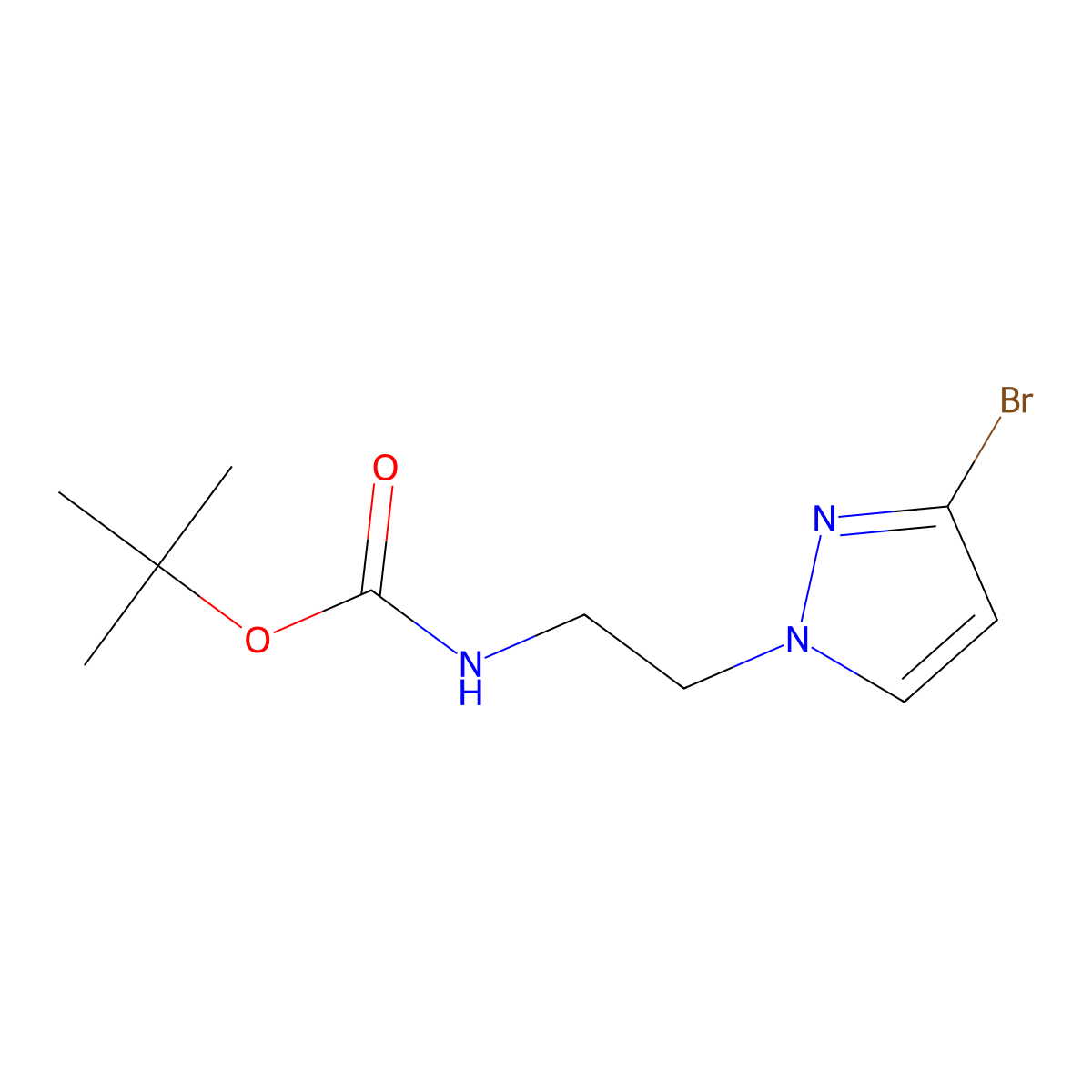 tert-butyl N-[2-(3-bromopyrazol-1-yl)ethyl]carbamate molecular structure, CAS 2827625-46-5
