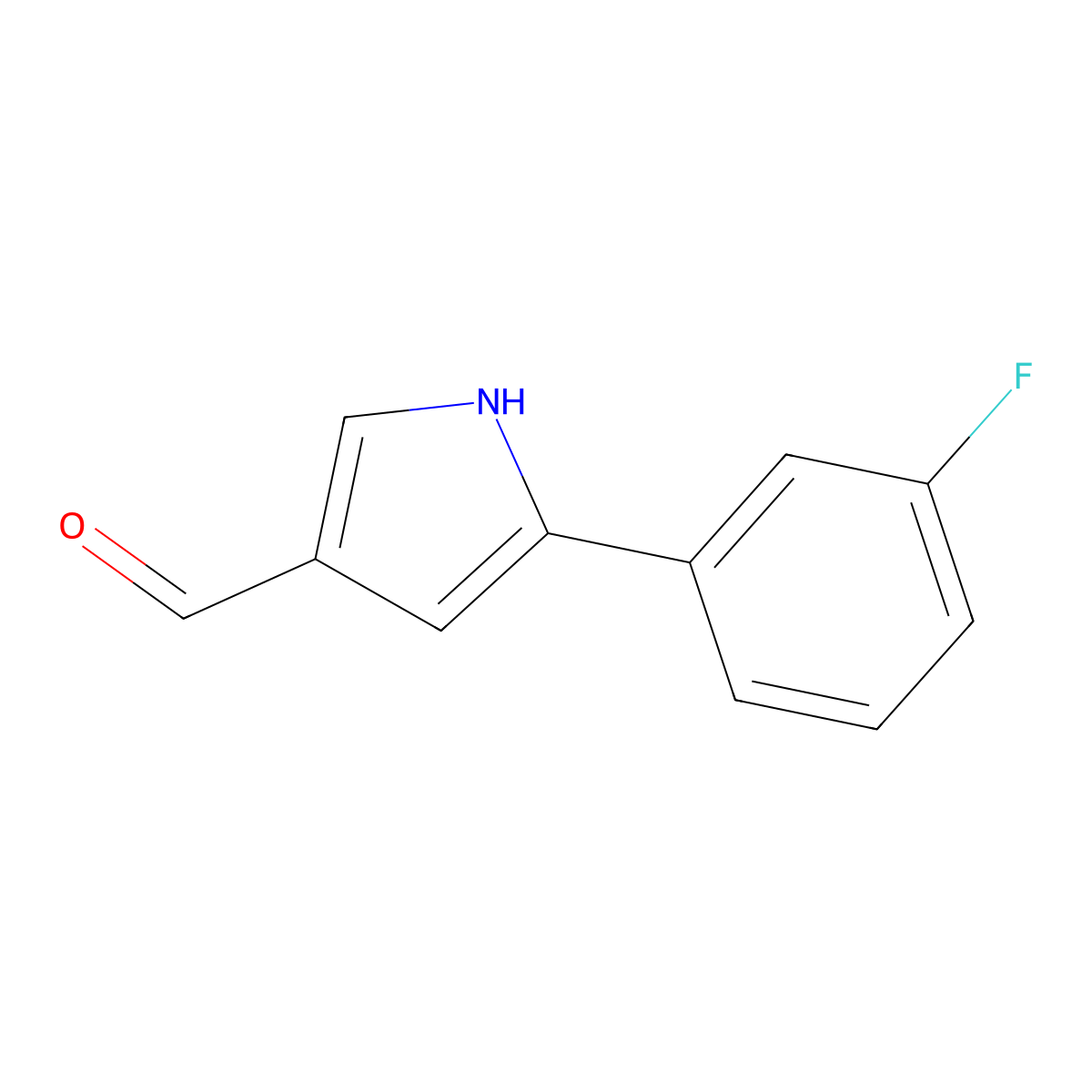 5-(3-fluorophenyl)-1H-pyrrole-3-carbaldehyde molecular structure, CAS 2827733-27-5