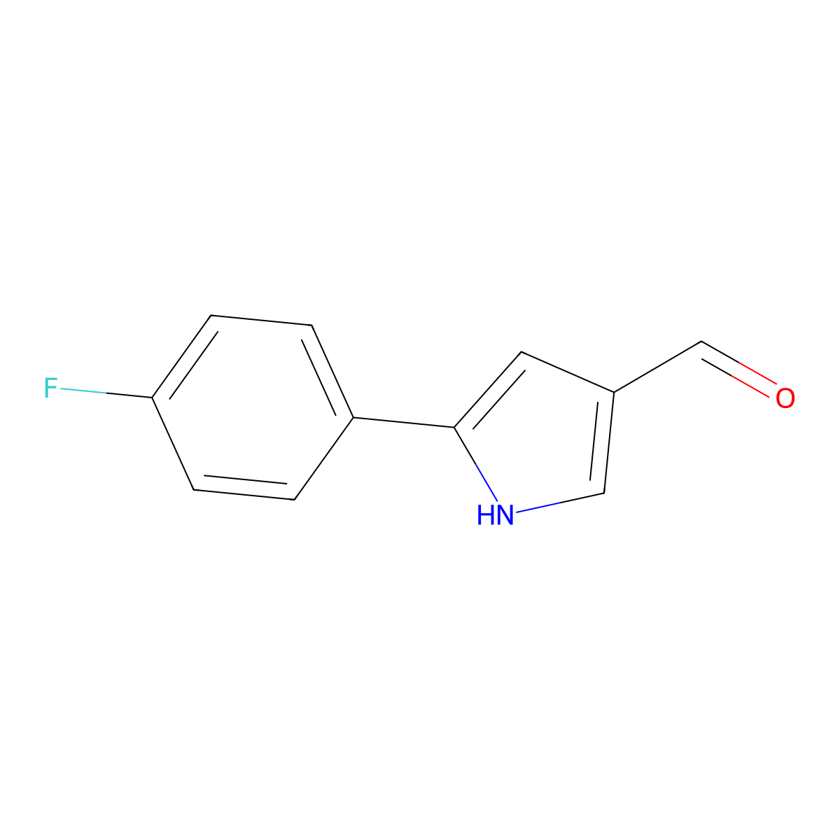 5-(4-fluorophenyl)-1H-pyrrole-3-carbaldehyde molecular structure, CAS 2827733-28-6