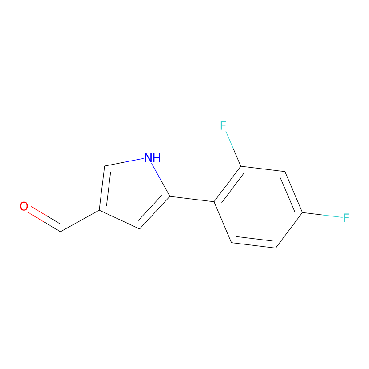 5-(2,4-Difluorophenyl)-1H-pyrrole-3-carboxaldehyde molecular structure, CAS 2827733-29-7