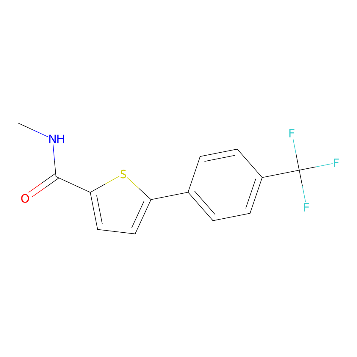 N-Methyl-5-[4-(trifluoromethyl)phenyl]-2-thiophenecarboxamide molecular structure, CAS 2827891-53-0