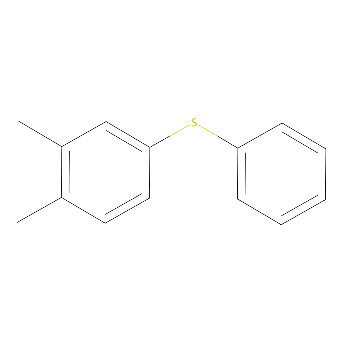 Benzene, 1,2-dimethyl-4-(phenylthio)- molecular structure, CAS 2828-65-1