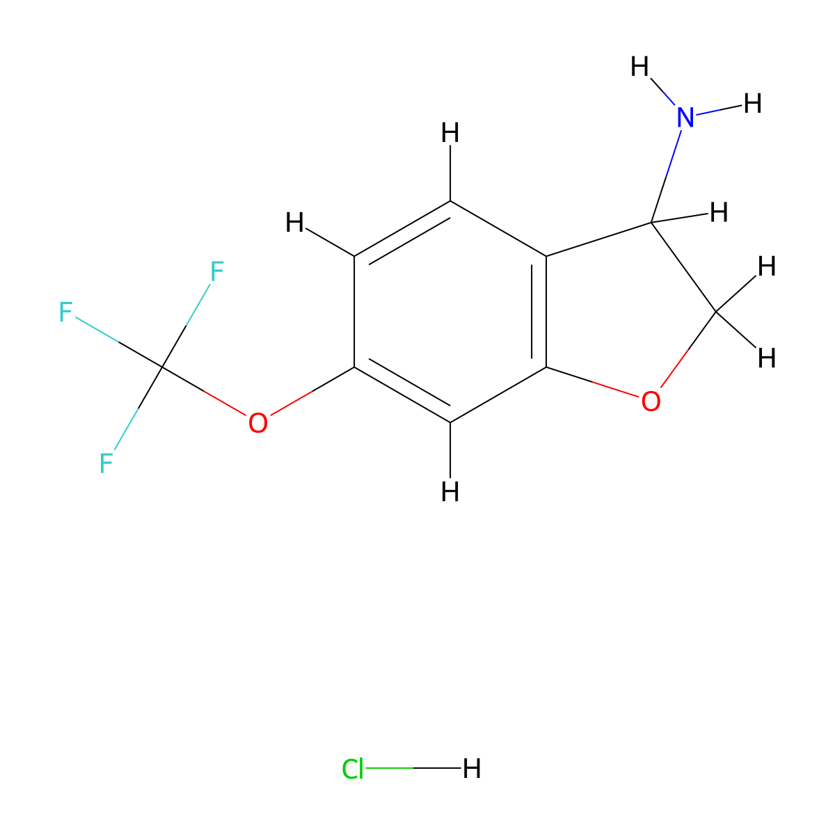 6-(Trifluoromethoxy)-2,3-dihydrobenzofuran-3-amine hydrochloride molecular structure, CAS 2828020-31-9