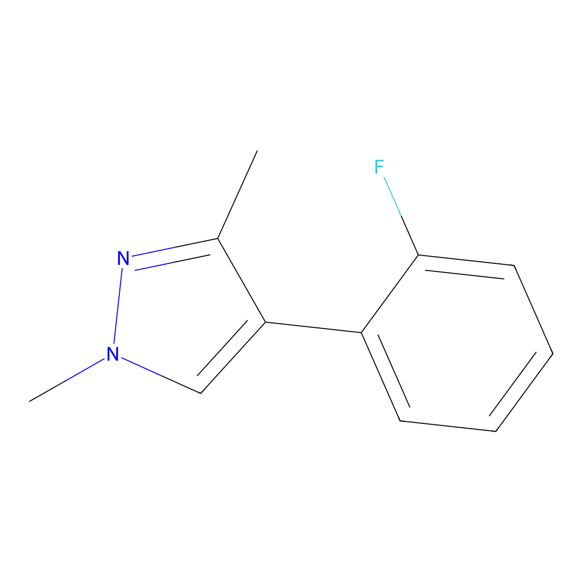 4-(2-Fluorophenyl)-1,3-dimethyl-1H-pyrazole molecular structure, CAS 2828073-50-1