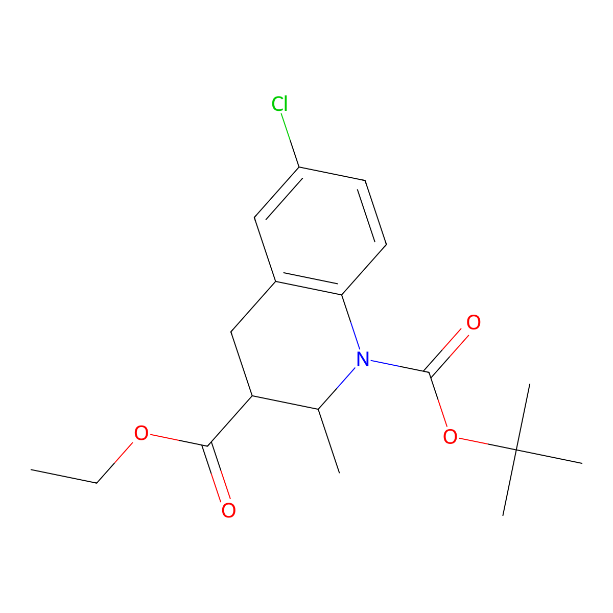 1-(tert-butyl) 3-ethyl (2S,3S)-6-chloro-2-methyl-3,4-dihydroquinoline-1,3(2H)-dicarboxylate molecular structure, CAS 2828096-46-2