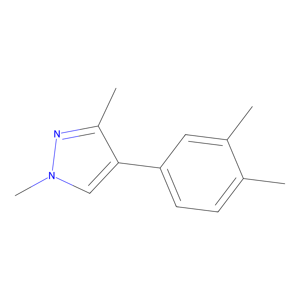 4-(3,4-Dimethylphenyl)-1,3-dimethyl-1H-pyrazole molecular structure, CAS 2828186-09-8