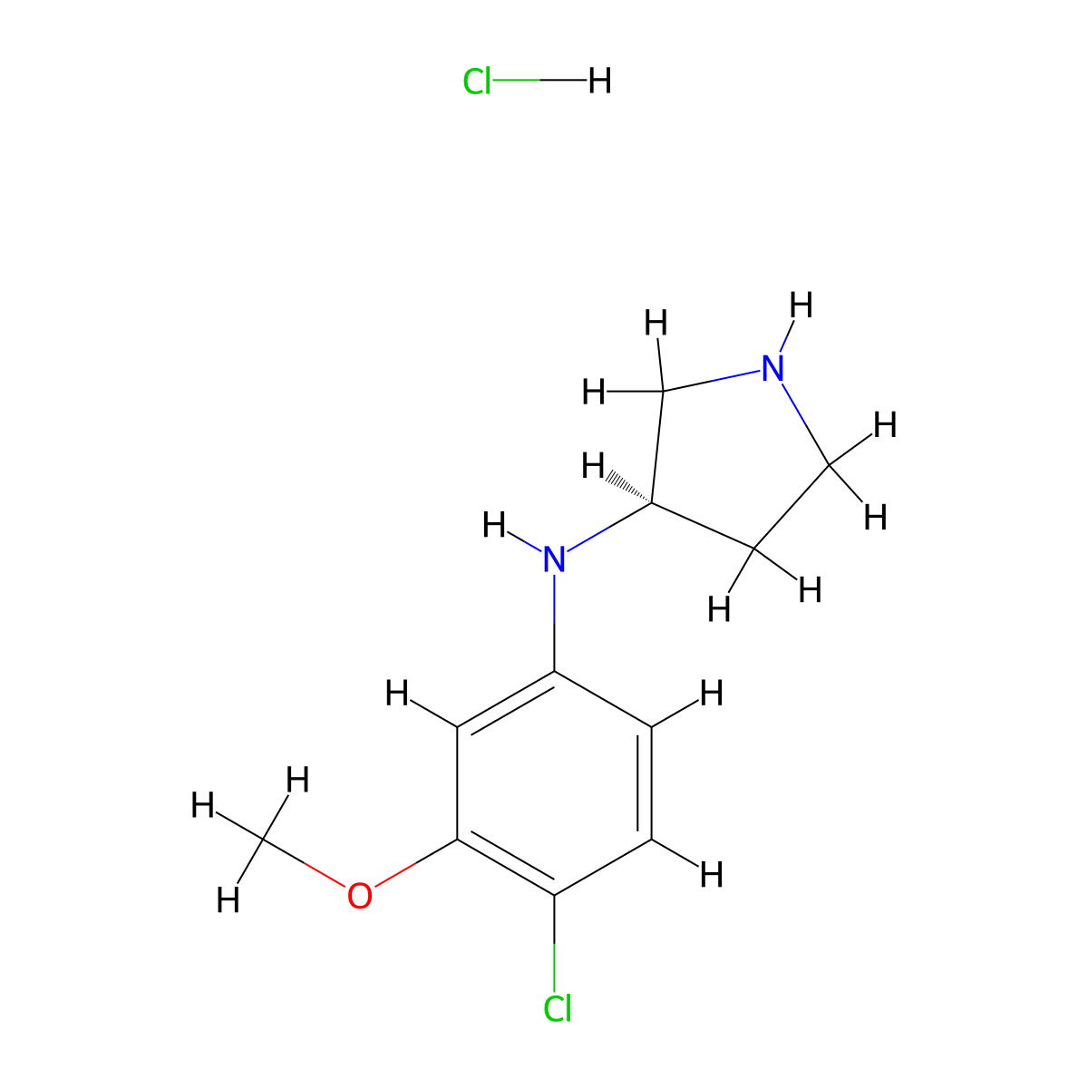 (R)-N-(4-chloro-3-methoxyphenyl)pyrrolidin-3-amine hydrochloride molecular structure, CAS 2828223-32-9