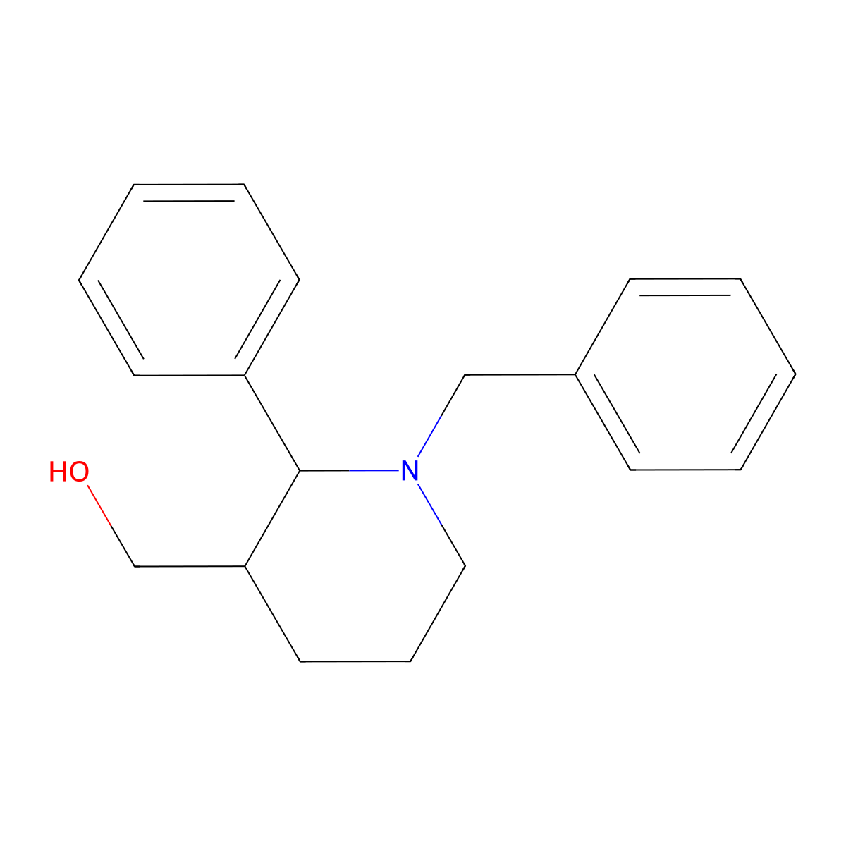 ((2R,3R)-1-benzyl-2-phenylpiperidin-3-yl)methanol molecular structure, CAS 2828224-43-5