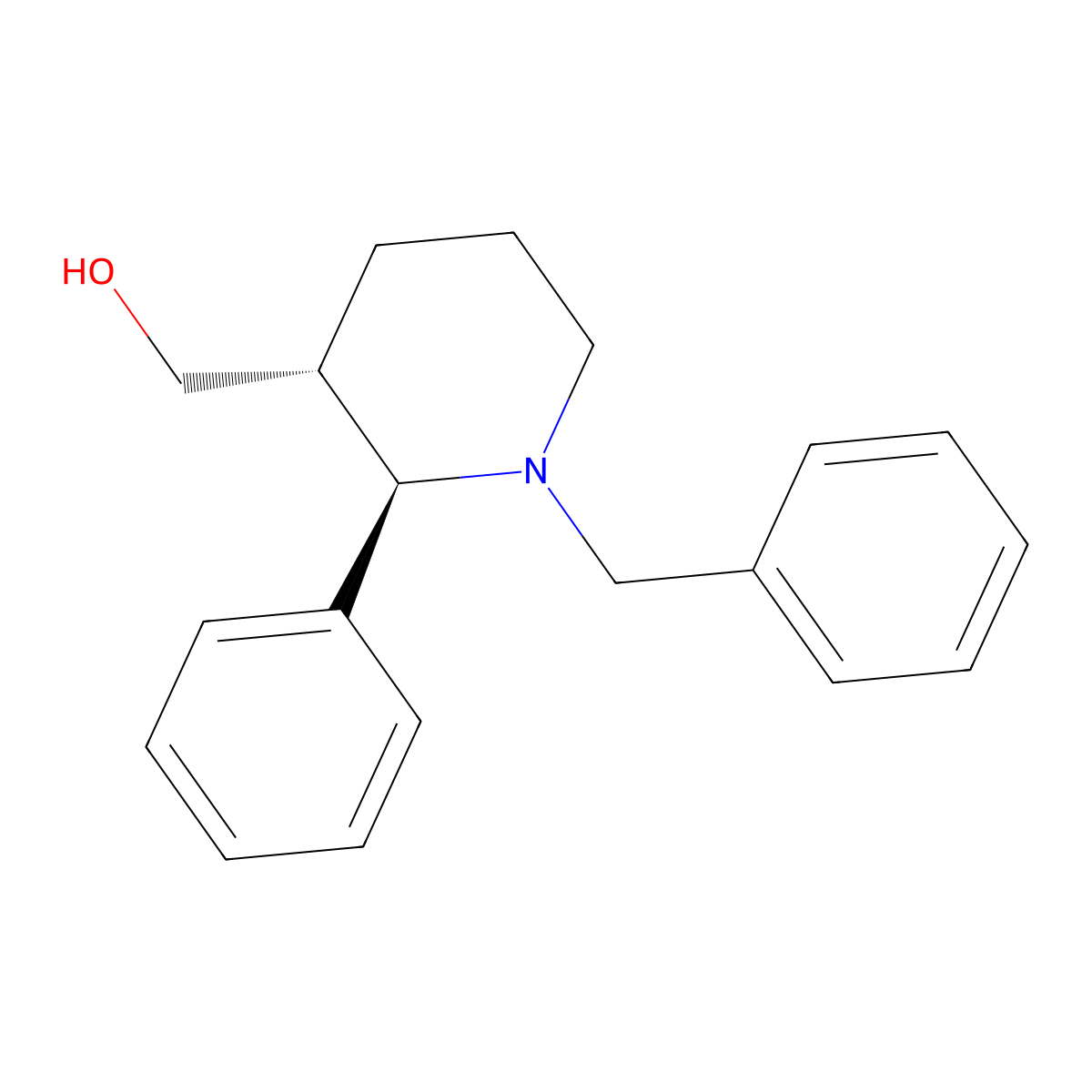 ((2R,3R)-1-benzyl-2-phenylpiperidin-3-yl)methanol molecular structure, CAS 2828224-43-5