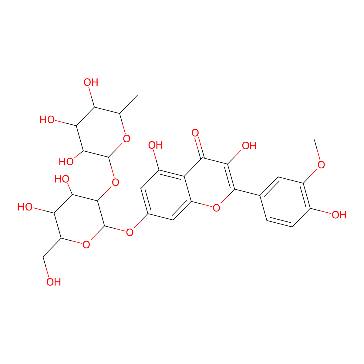 Tamarixetin 7-O-neohesperidoside molecular structure, CAS 28283-76-3