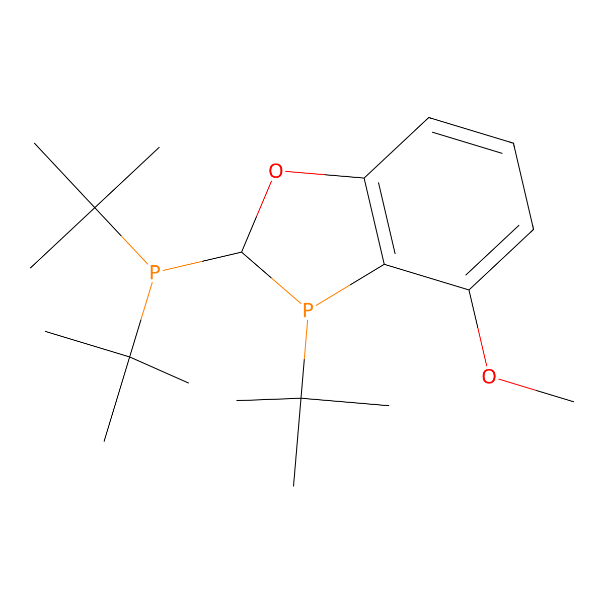 (2R,3S)-3-(tert-butyl)-2-(di-tert-butylphosphino)-4-methoxy-2,3-dihydrobenzo[d][1,3]oxaphosphole molecular structure, CAS 2828431-92-9