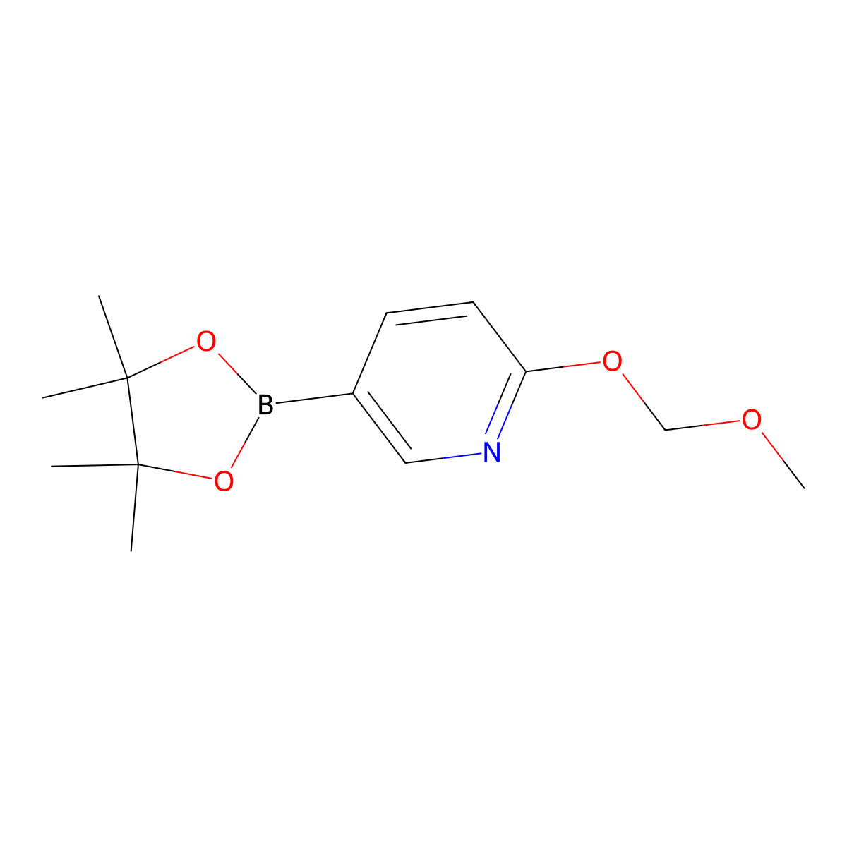 2-(Methoxymethoxy)-5-(4,4,5,5-tetramethyl-1,3,2-dioxaborolan-2-YL)pyridine molecular structure, CAS 2828432-12-6