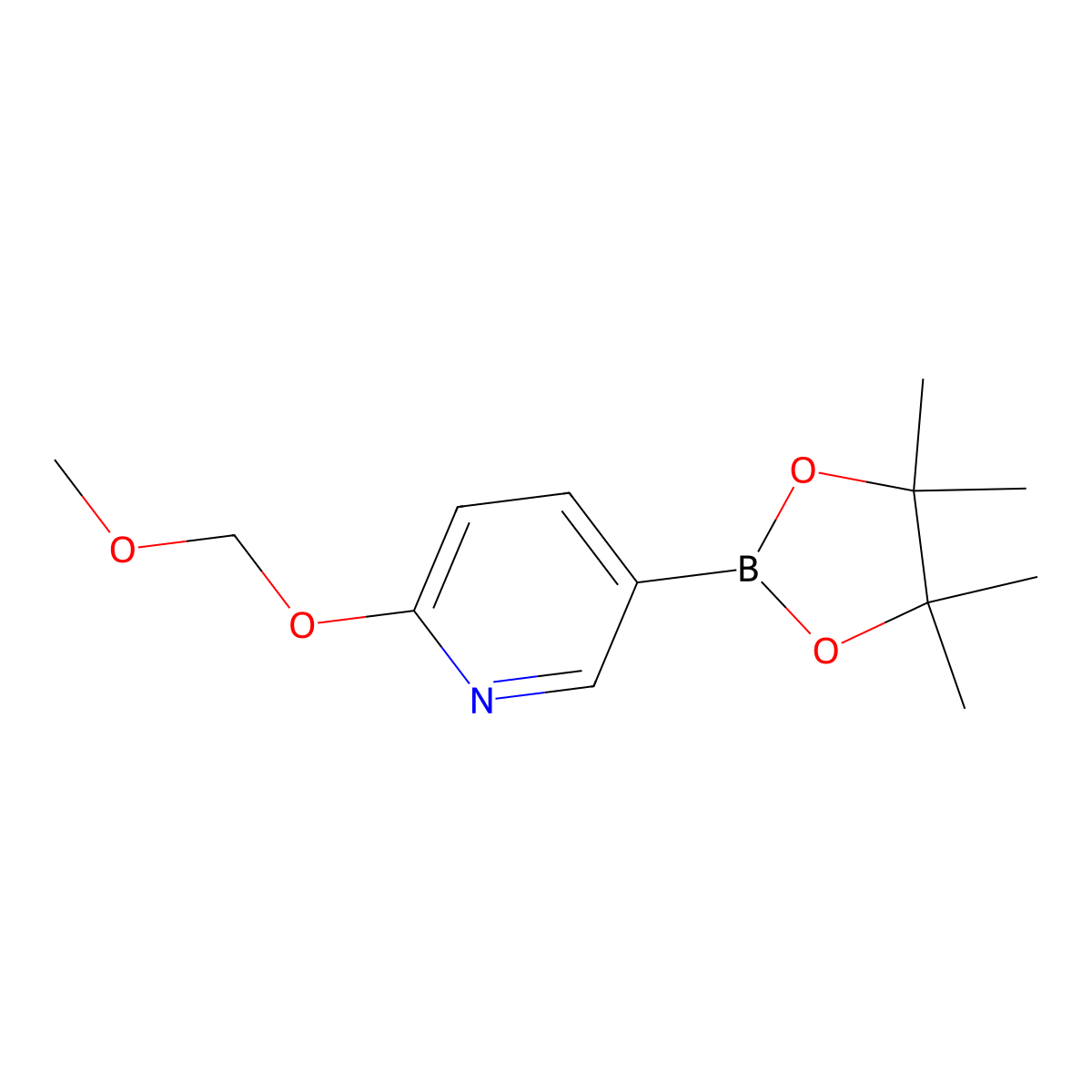 2-(Methoxymethoxy)-5-(4,4,5,5-tetramethyl-1,3,2-dioxaborolan-2-YL)pyridine molecular structure, CAS 2828432-12-6