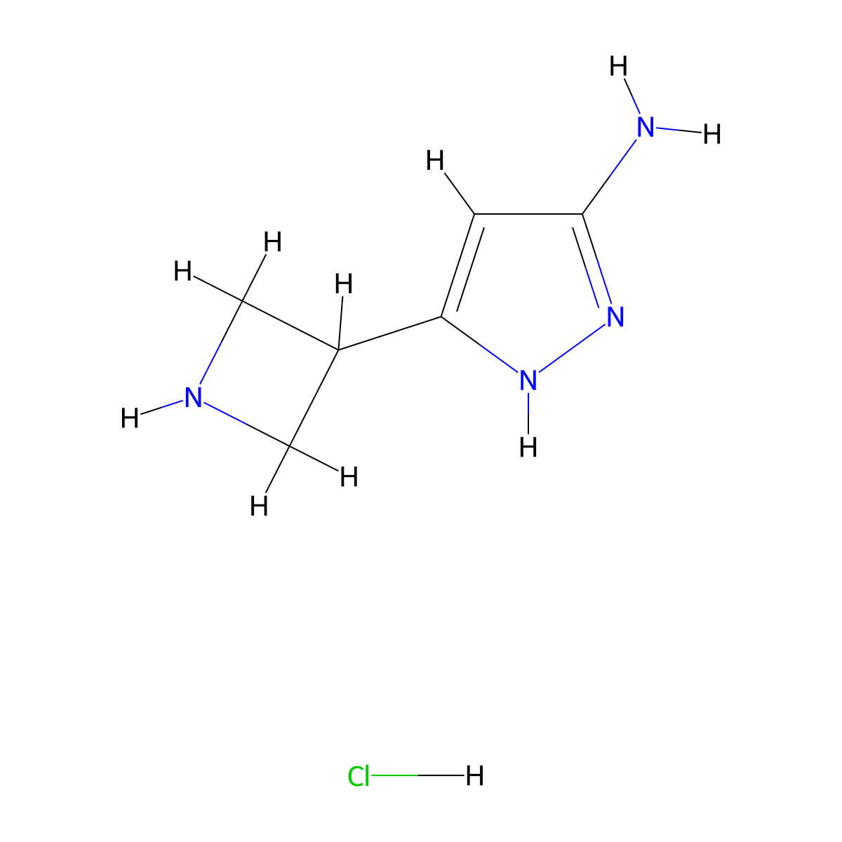 3-(Azetidin-3-yl)-1H-pyrazol-5-amine hydrochloride molecular structure, CAS 2828432-18-2