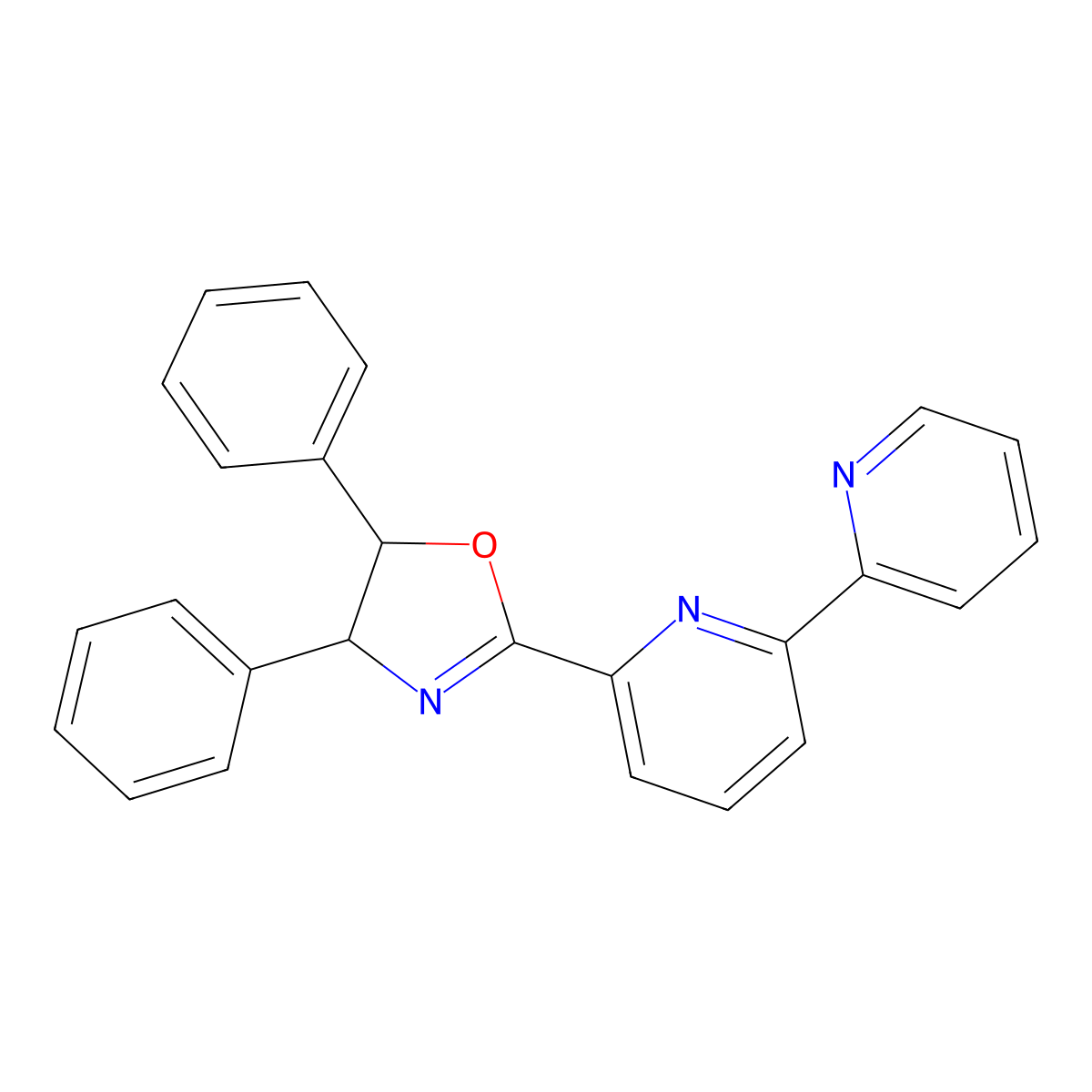 (4R,5S)-2-([2,2'-Bipyridin]-6-yl)-4,5-diphenyl-4,5-dihydrooxazole molecular structure, CAS 2828432-28-4
