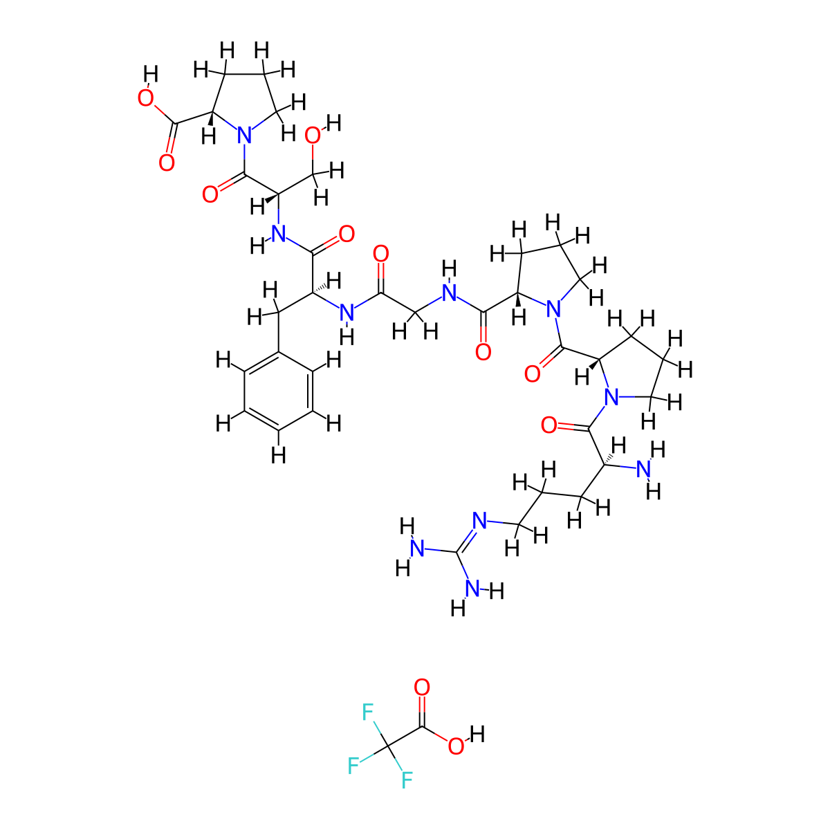 H-Arg-Pro-PRO-Gly-Phe-Ser-Pro-OH trifluoroacetate molecular structure, CAS 2828433-15-2