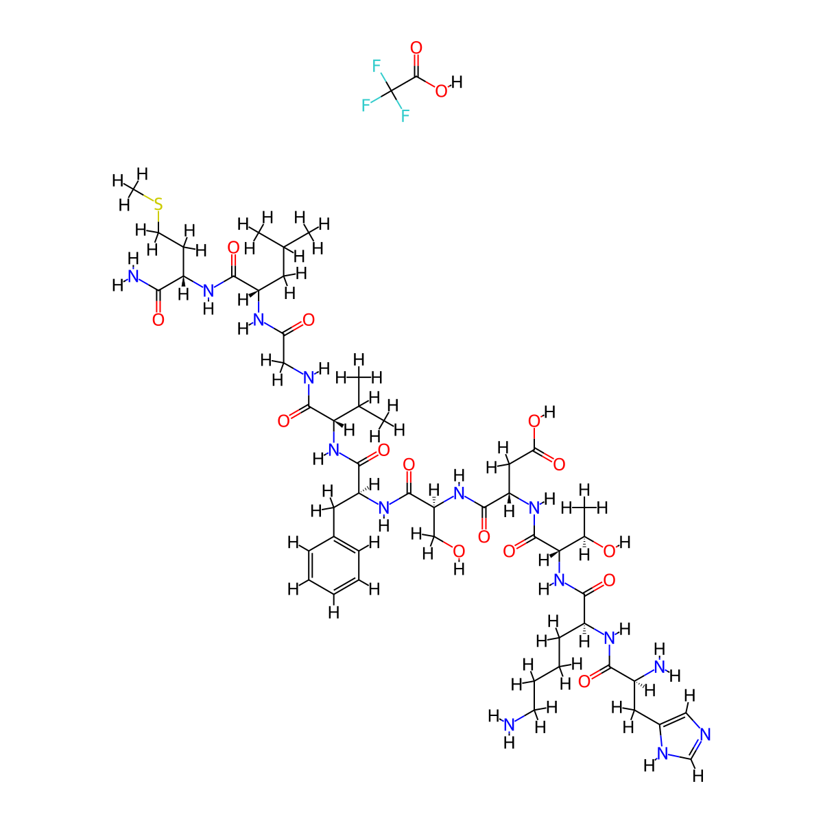 Neurokinin A TFA molecular structure, CAS 2828433-19-6