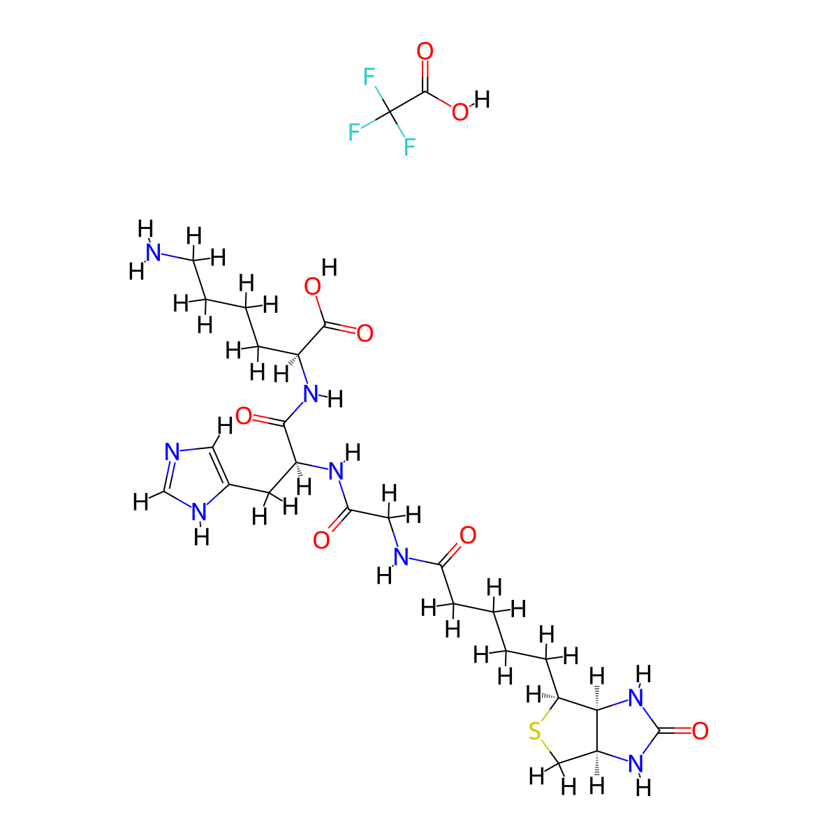 Biotinoyl-Tripeptide-1 trifluoroacetate molecular structure, CAS 2828433-27-6