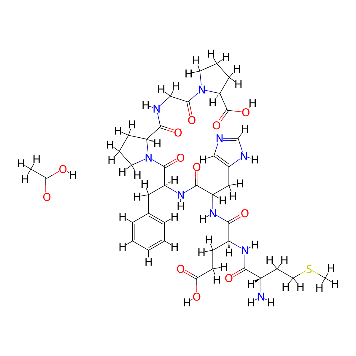Semax acetate molecular structure, CAS 2828433-33-4