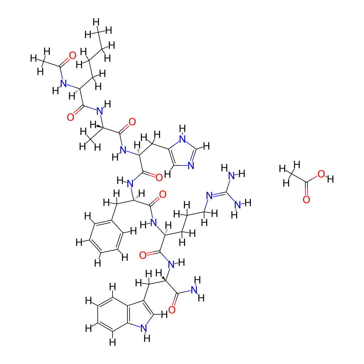 Melitane (Acetyl Hexapeptide-1) acetate molecular structure, CAS 2828433-36-7