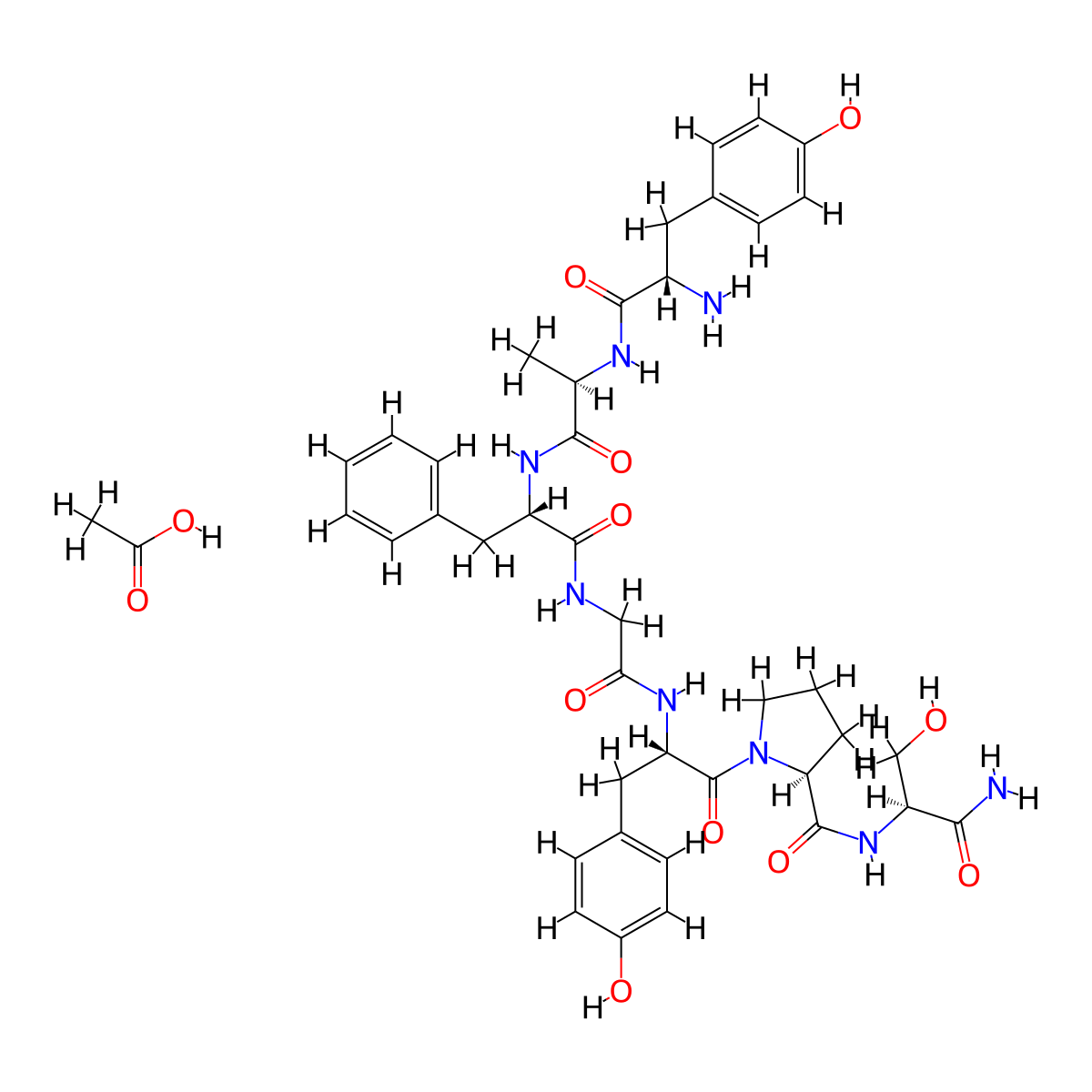Dermorphin acetate molecular structure, CAS 2828433-37-8