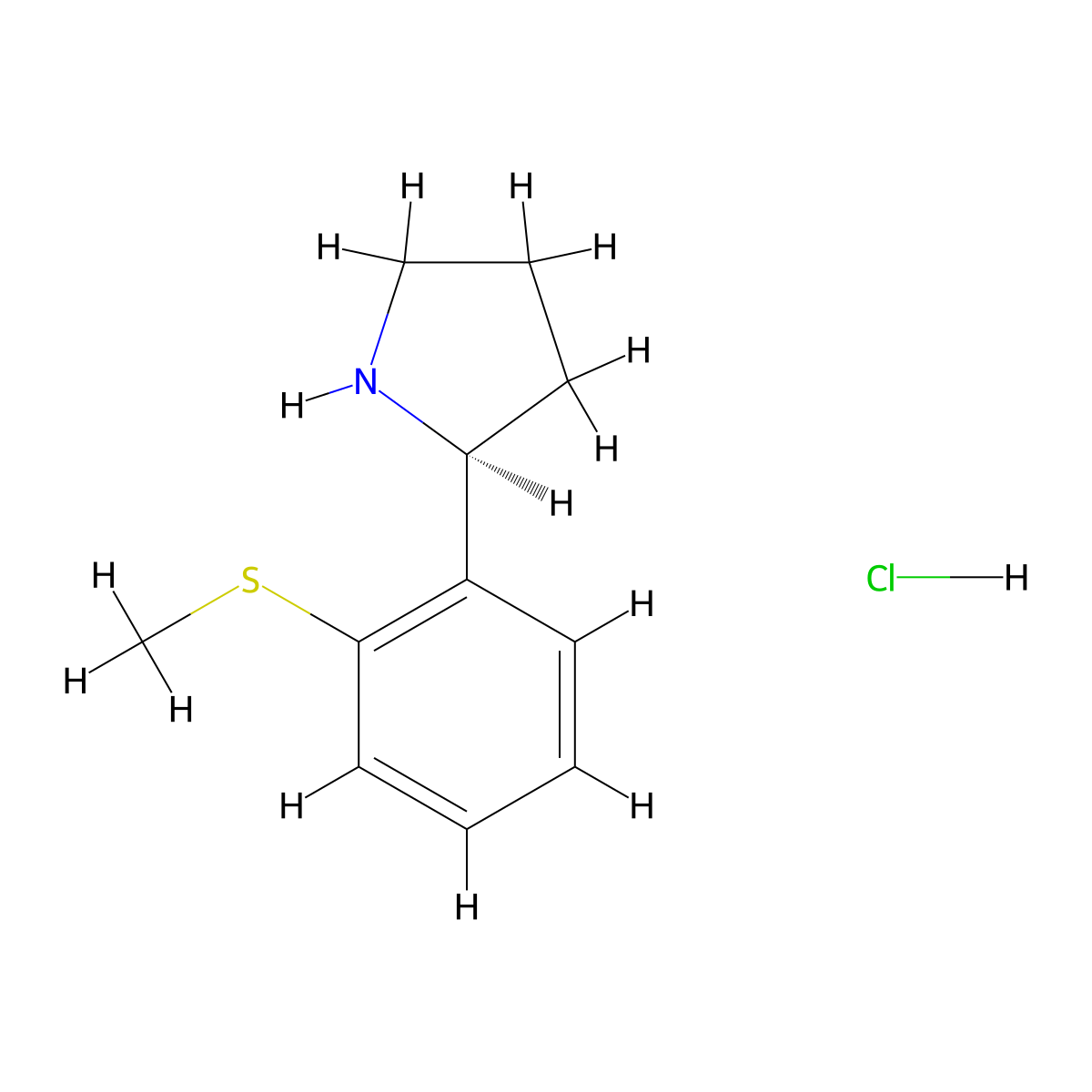 (S)-2-(2-(Methylthio)phenyl)pyrrolidine hydrochloride molecular structure, CAS 2828433-44-7