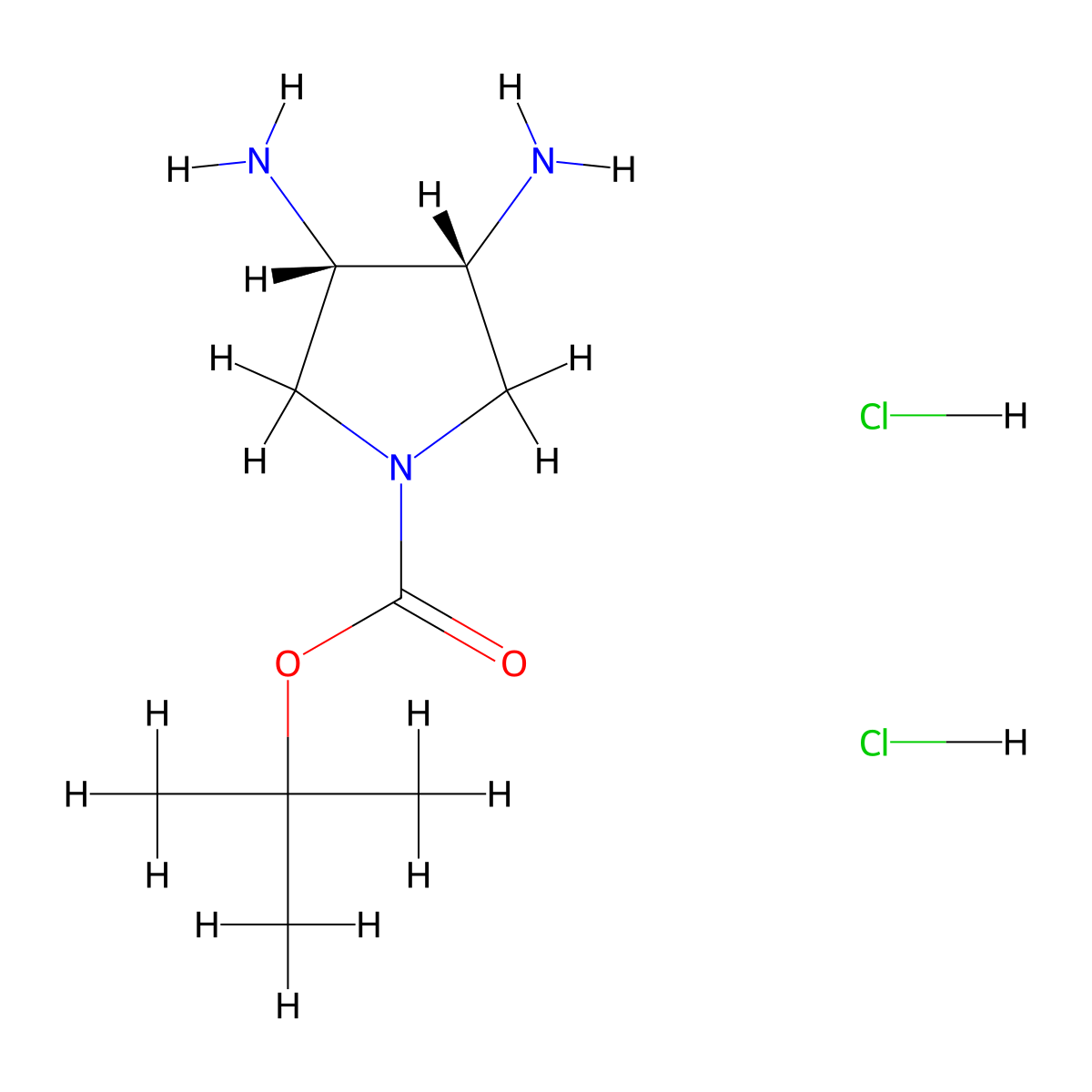 Cis-tert-Butyl 3,4-diaminopyrrolidine-1-carboxylate dihydrochloride molecular structure, CAS 2828433-45-8