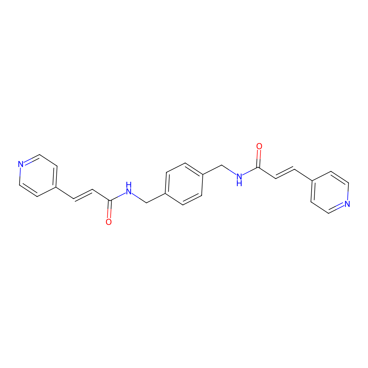 (2E,2'E)-N,N'-(1,4-Phenylenebis(methylene))bis(3-(pyridin-4-yl)acrylamide) molecular structure, CAS 2828433-64-1