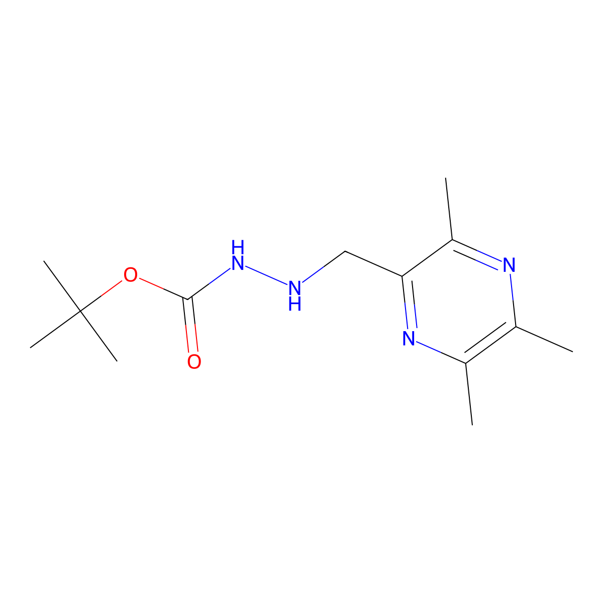 tert-Butyl 2-((3,5,6-trimethylpyrazin-2-yl)methyl)hydrazine-1-carboxylate molecular structure, CAS 2828433-66-3
