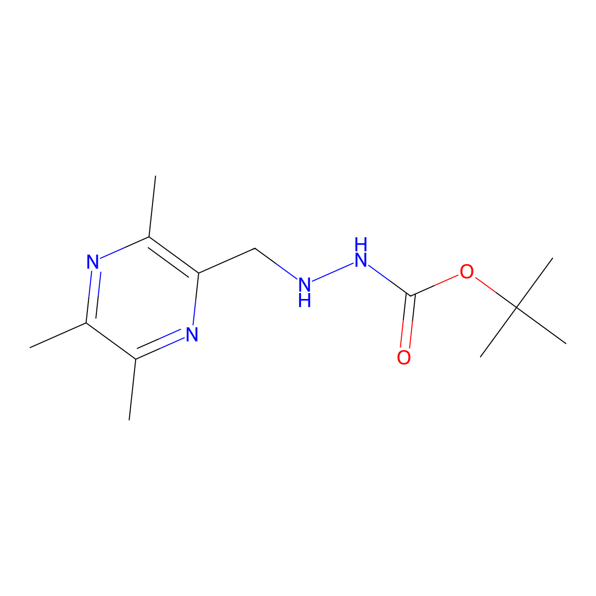 tert-Butyl 2-((3,5,6-trimethylpyrazin-2-yl)methyl)hydrazine-1-carboxylate molecular structure, CAS 2828433-66-3