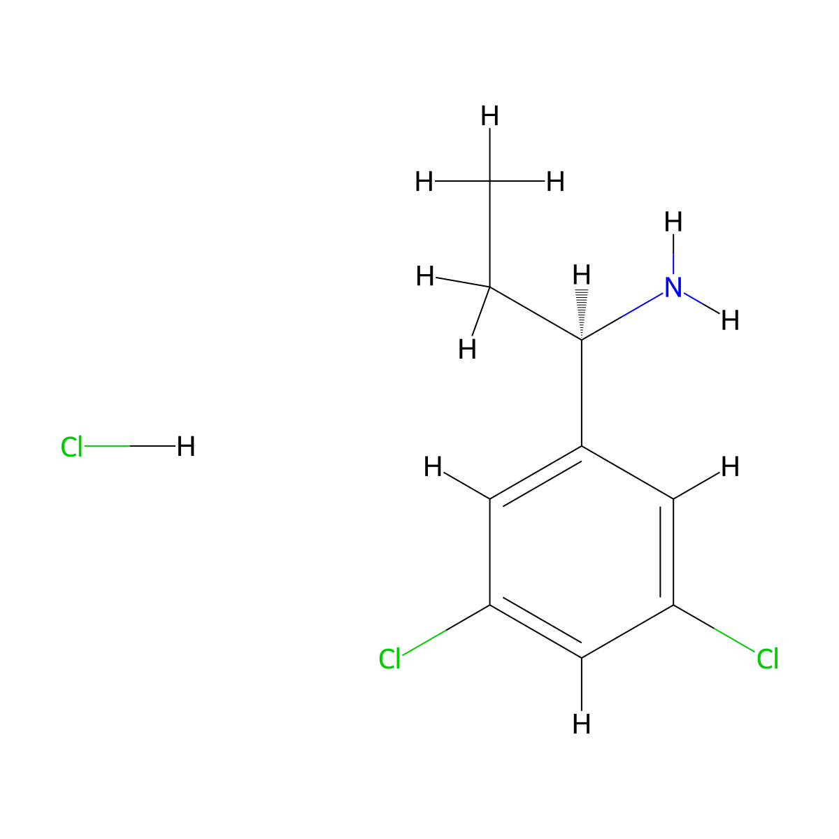 (R)-1-(3,5-Dichlorophenyl)propan-1-amine hydrochloride molecular structure, CAS 2828433-68-5