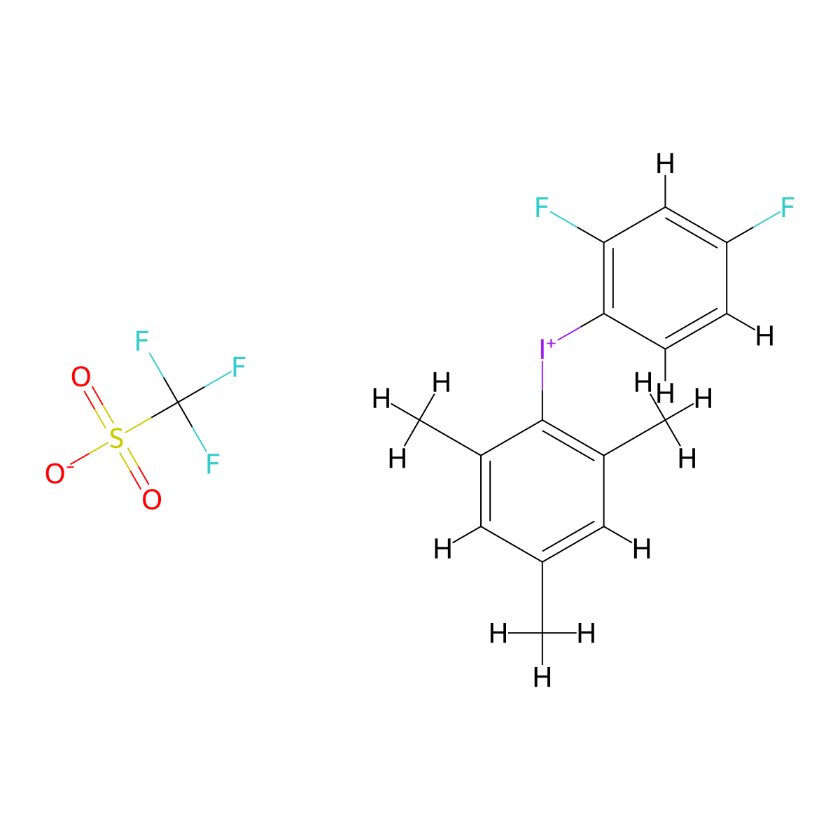 (2,4-Difluorophenyl)(mesityl)iodonium trifluoromethanesulfonate molecular structure, CAS 2828433-71-0