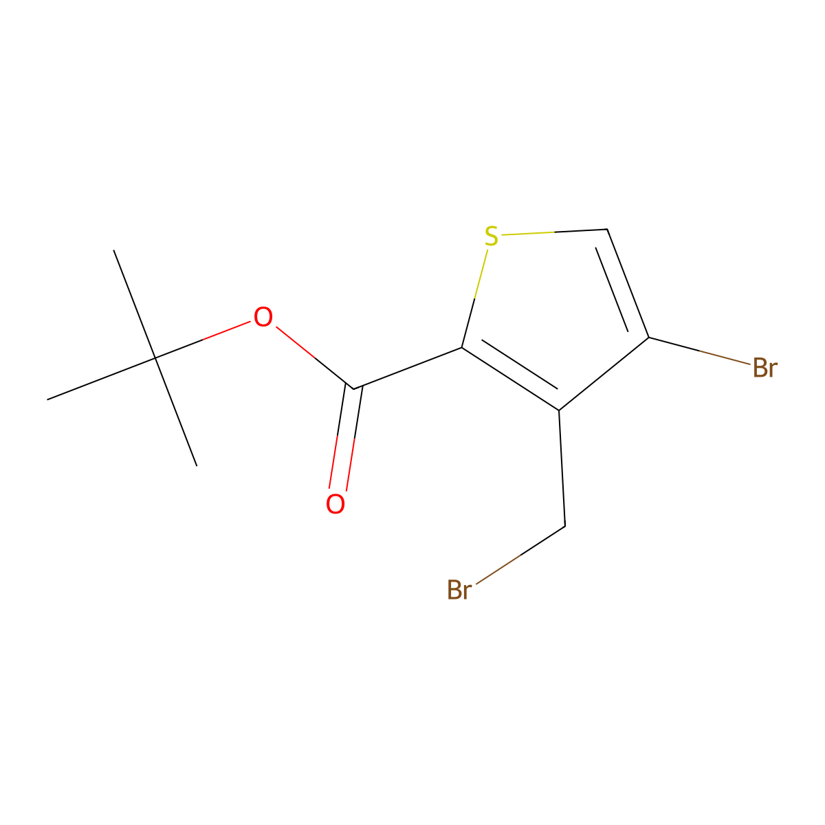 tert-Butyl 4-bromo-3-(bromomethyl)thiophene-2-carboxylate molecular structure, CAS 2828433-76-5