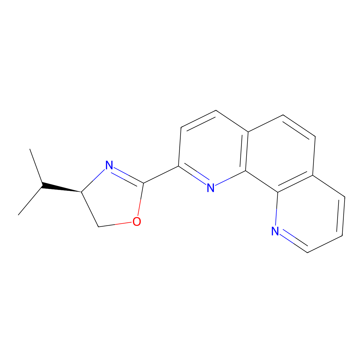 (R)-4-Isopropyl-2-(1,10-phenanthrolin-2-yl)-4,5-dihydrooxazole molecular structure, CAS 2828438-18-0