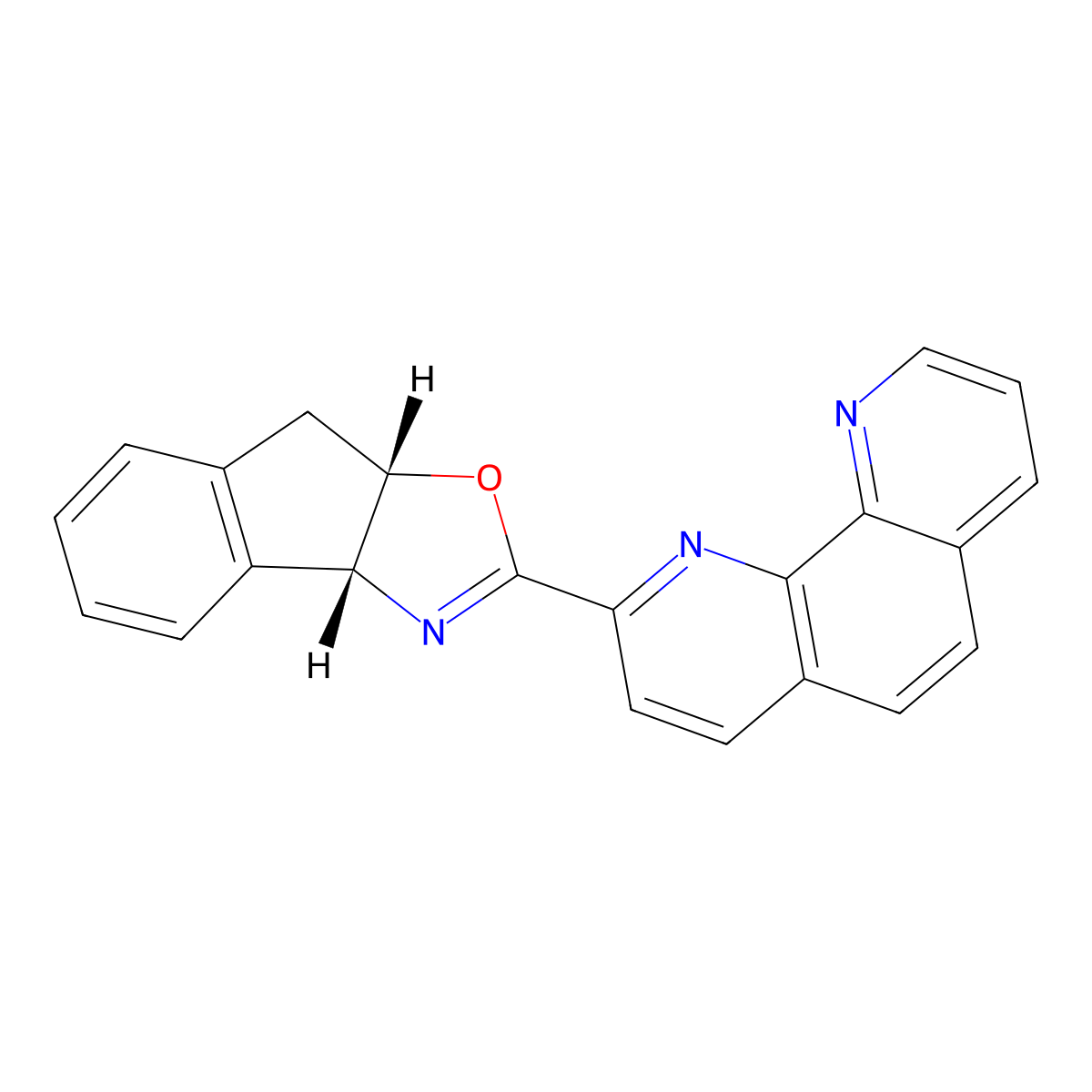 (3aR,8aS)-2-(1,10-Phenanthrolin-2-yl)-3a,8a-dihydro-8H-indeno[1,2-d]oxazole molecular structure, CAS 2828438-20-4