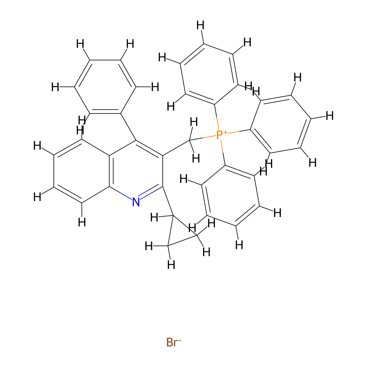 ((2-Cyclopropyl-4-phenylquinolin-3-yl)methyl)triphenylphosphonium bromide molecular structure, CAS 2828438-25-9
